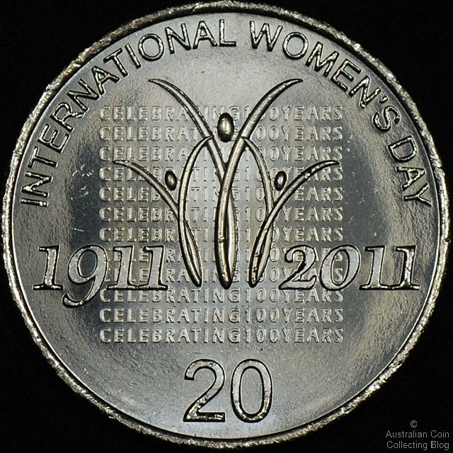 Australian 2011 Womens Day 20 Cent Mintages