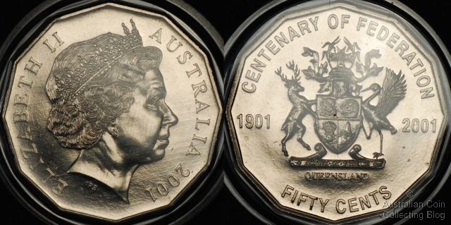 2001 Federation 50c Coin Coat of Arms of NEW SOUTH  UNCIRCULATED MINT NSW