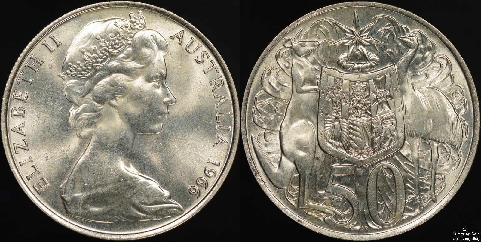 1966 50c, Round and 80% Silver