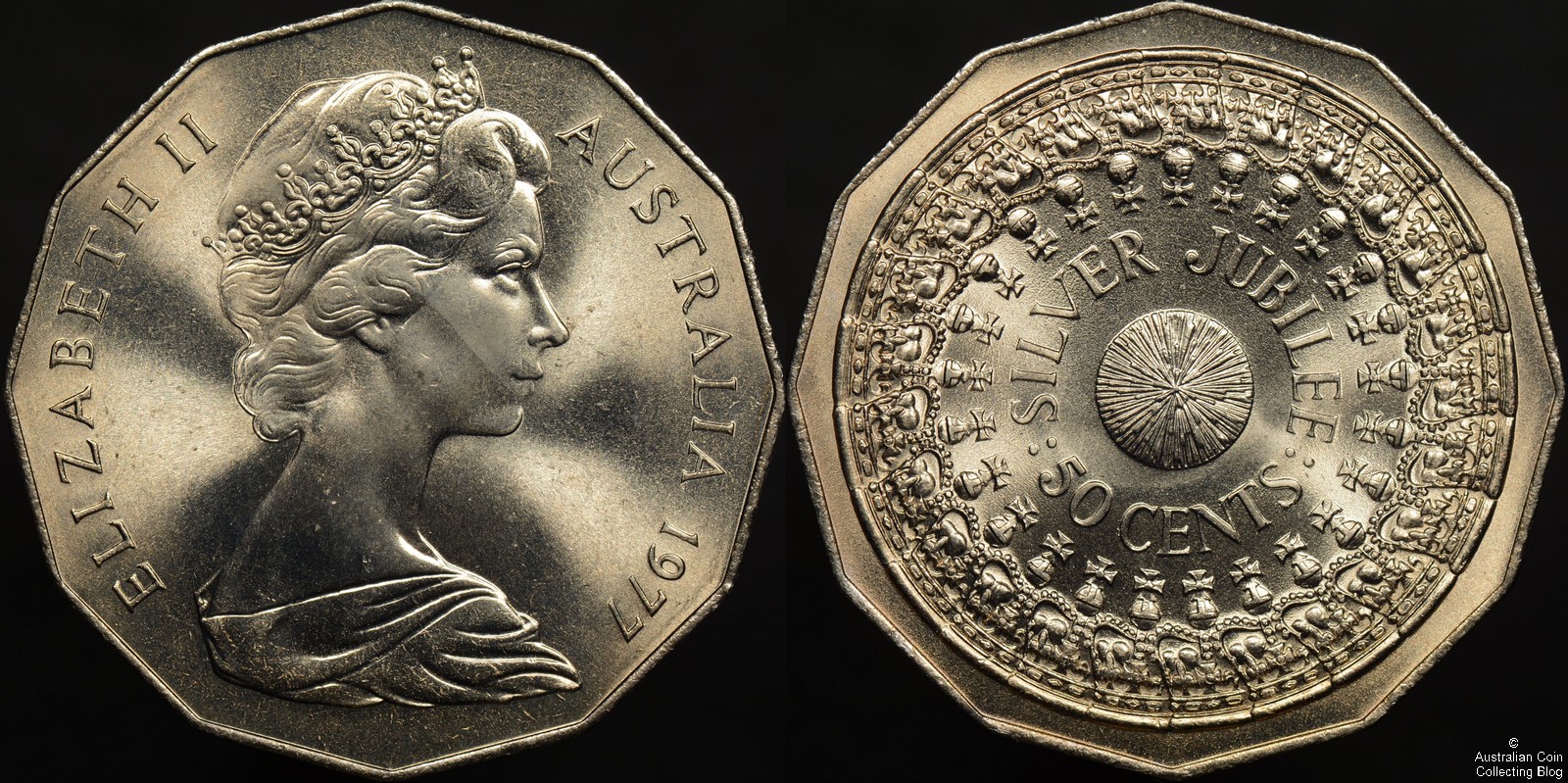 1977 Silver Jubilee 50c Australian 50 Cent Coins 1977 Silver Jubilee 50c Australian 50 Cent Coins