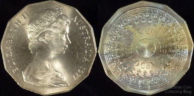 Australian 1977 Silver Jubilee 50 cent