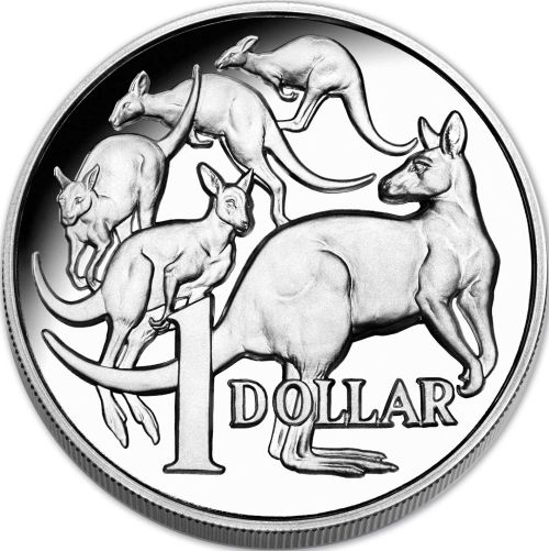 2014 Mob of Roos Dollar in High Relief Silver (image courtesy of the Royal Australian Mint)