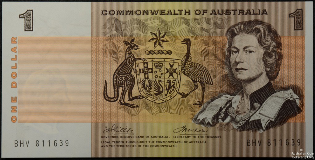 Australian Paper Dollar Note Obverse - Phillips / Wheeler