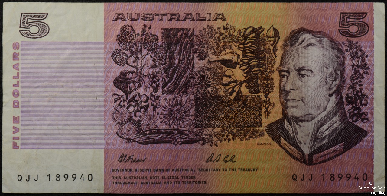 vegne sår skruenøgle Australian Five Dollar Paper Note Value