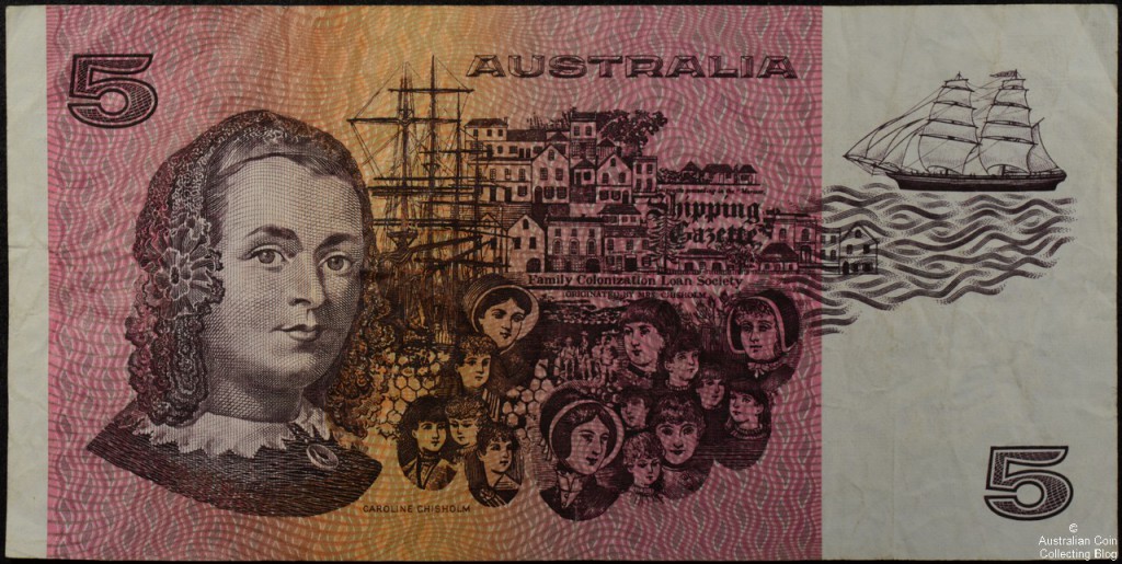 Paper $5 note -back