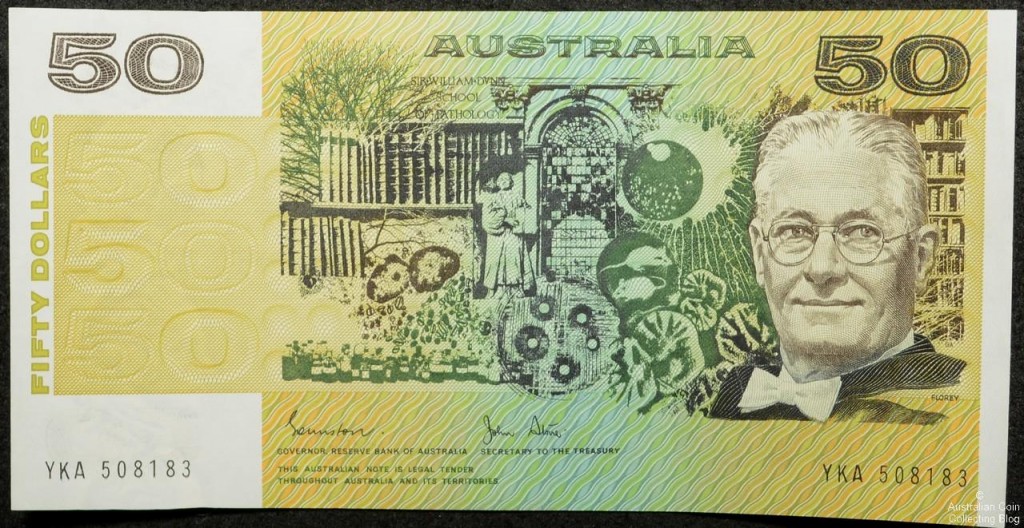 Australian Paper Fifty Dollar Note Obverse