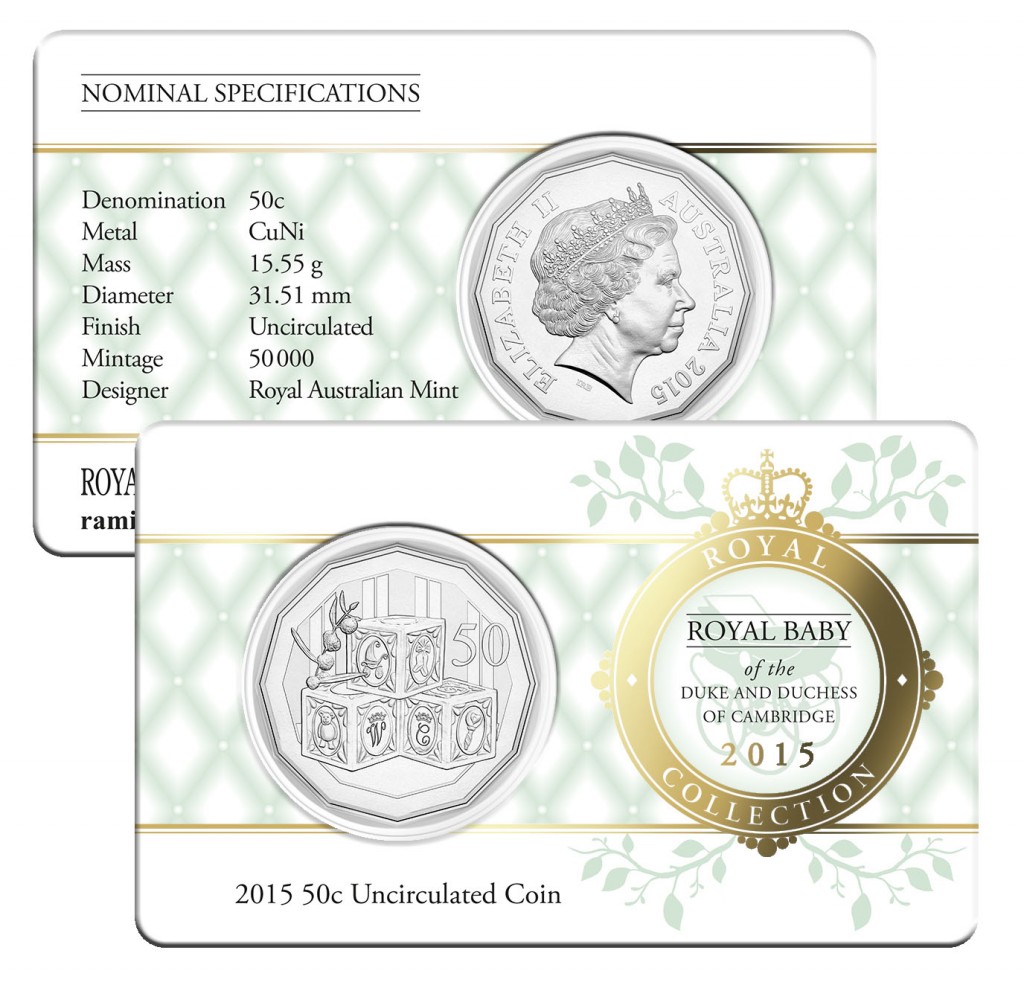 2015 Royal Baby Girl 50c (image courtesy www.ramint.gov.au)