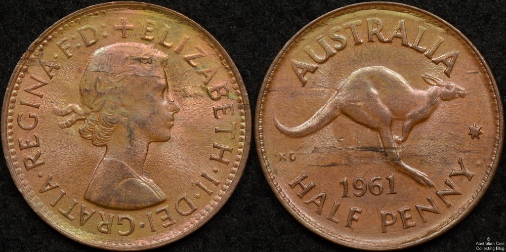 Planchet or Lamination Flaw on a 1961y Half Penny