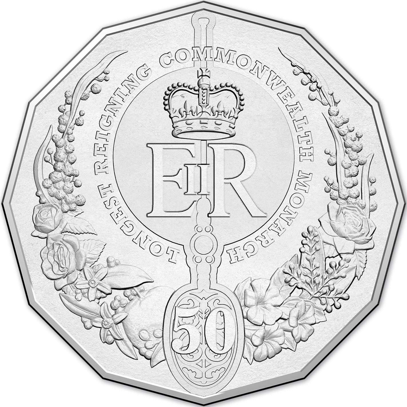 2015 Elizabeth II Longest Reigning Commonwealth Monarch Design (image courtesy www.ramint.gov.au)