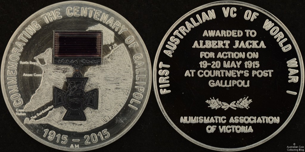 Numismatic Association of Victoria 2015 Centenary of Gallipoli Silver Medallion