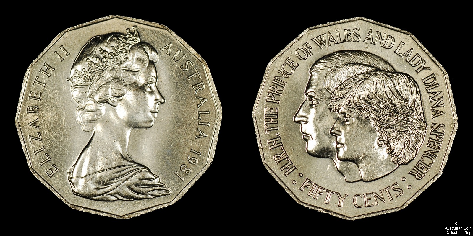 1981 Royal Wedding Charles & Diana 50c Uncirculated Coin 