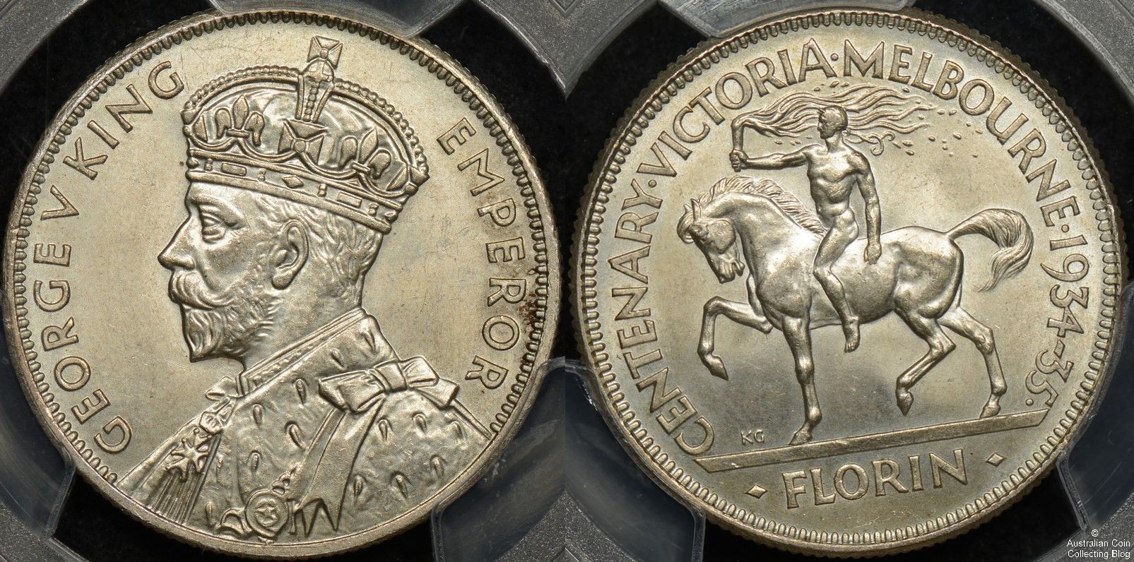 1934-35 Centennial Florin with portrait of King George V