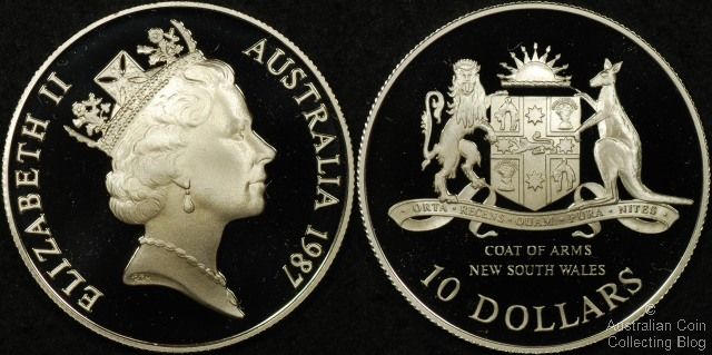 1987 10 Dollar Silver NSW Proof