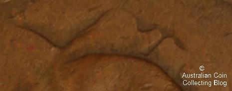 Detail image of reverse showing Kings face above roo's back