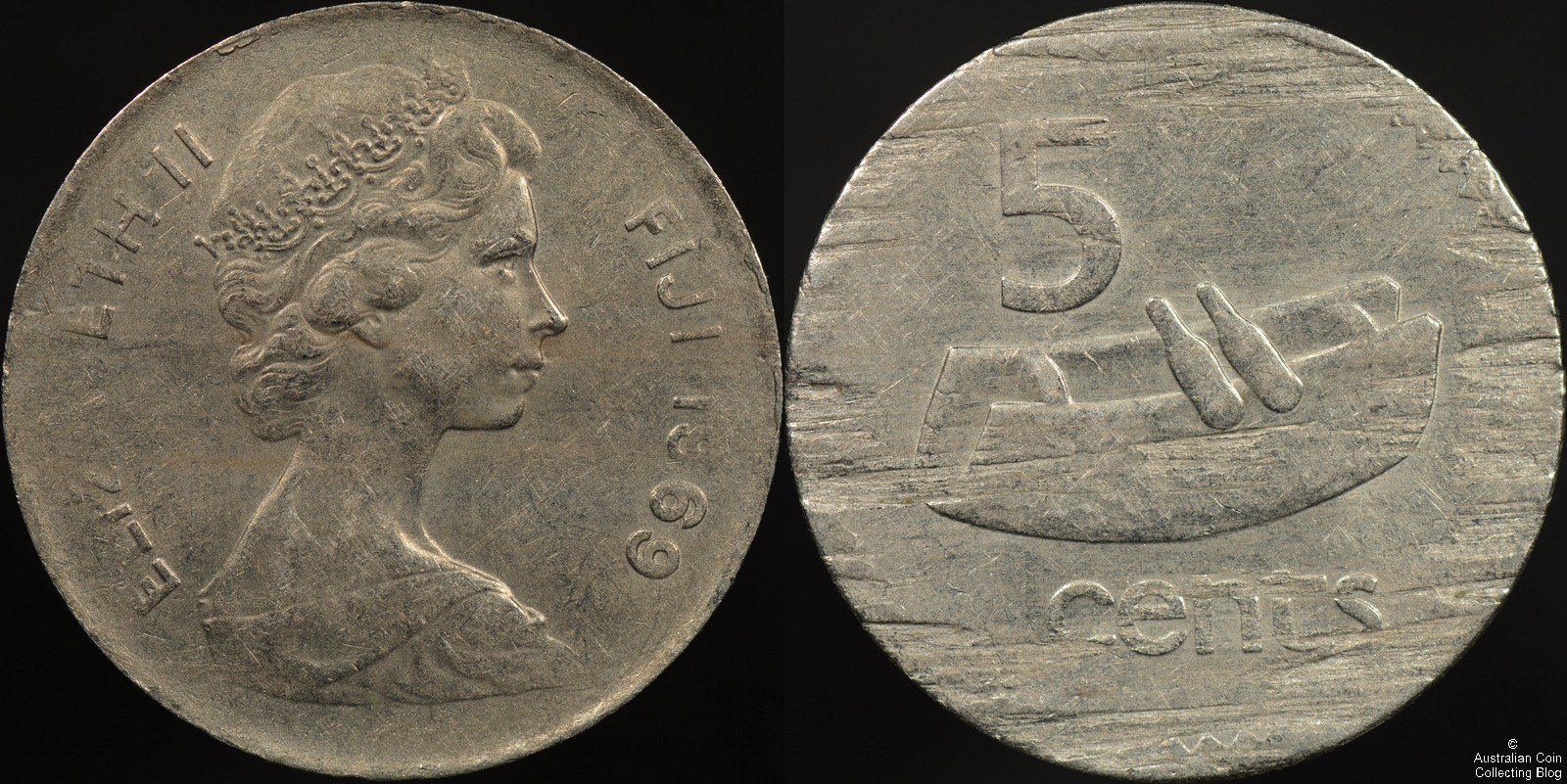 Fiji 1969 5 Cent Error Coin