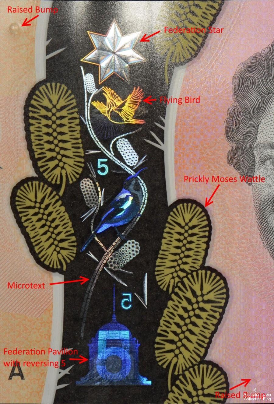 Next Generation 2016 5 Dollar Banknote Features | The Australian Coin