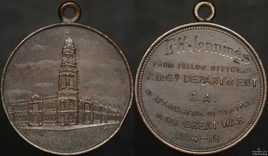 Medal Awarded by PMG's Department to E.H. Jennings