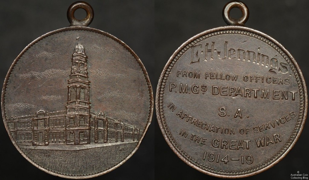 Medal Awarded by PMG's Department to E.H. Jennings