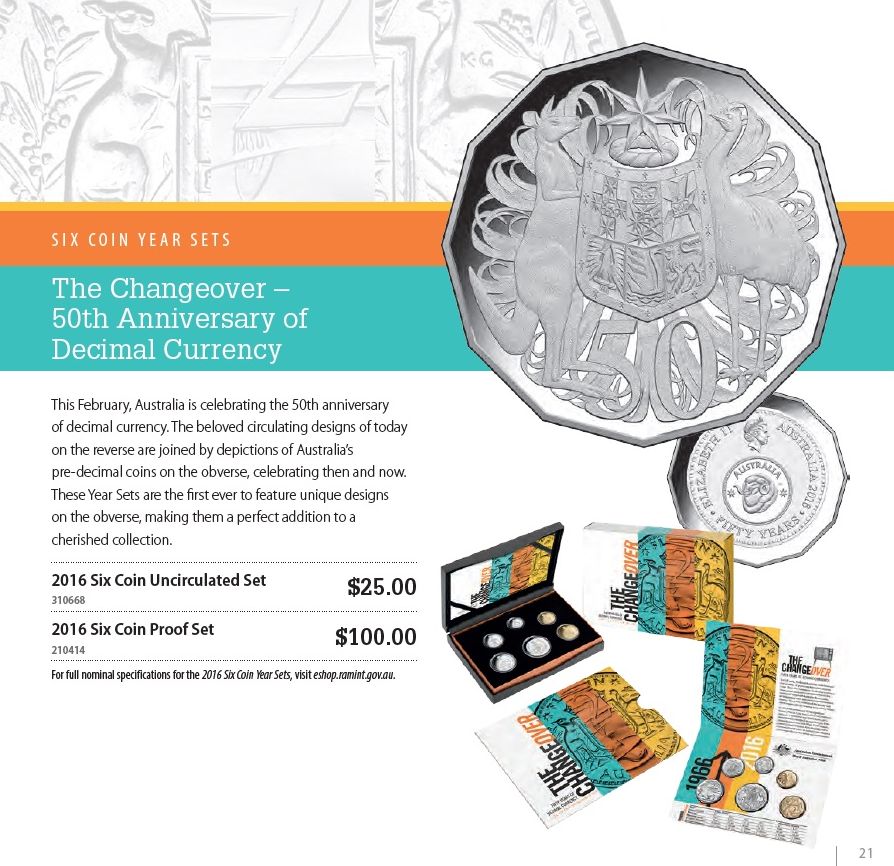 2016 Mint Set and Proof Sets Issued. Image from The Mint Issue 108 Feb 2016