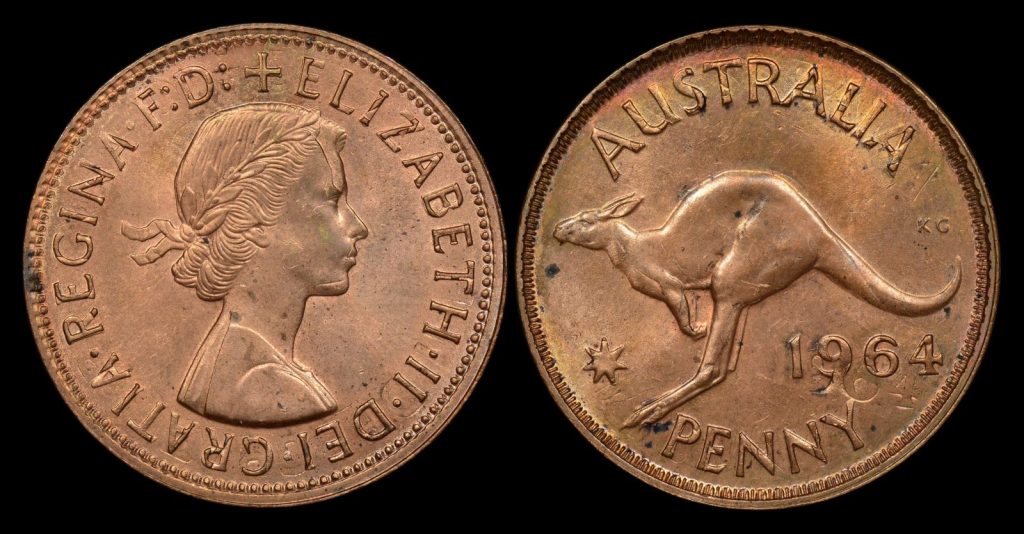 Australia 1964 Penny Error Double Struck in Collar The Australian Coin Collecting Blog